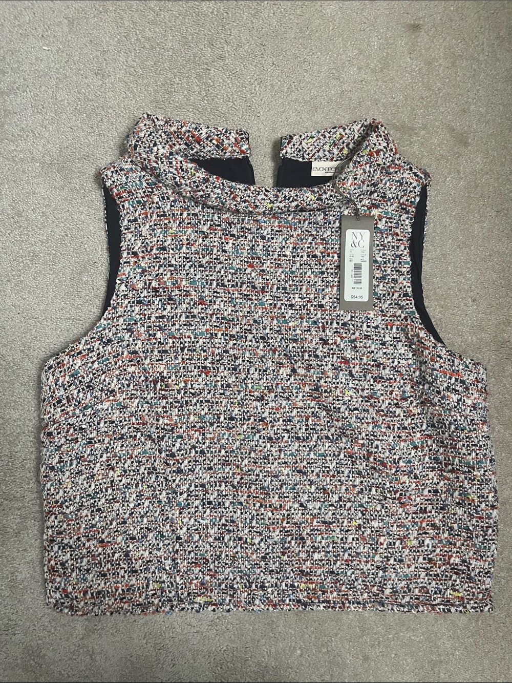 Eva Mendes Multi colored Tweed Cropped Shell Top - Bundle for Free Shipping